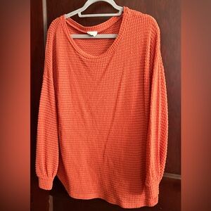 BiBi Terracotta Textured Knit Top